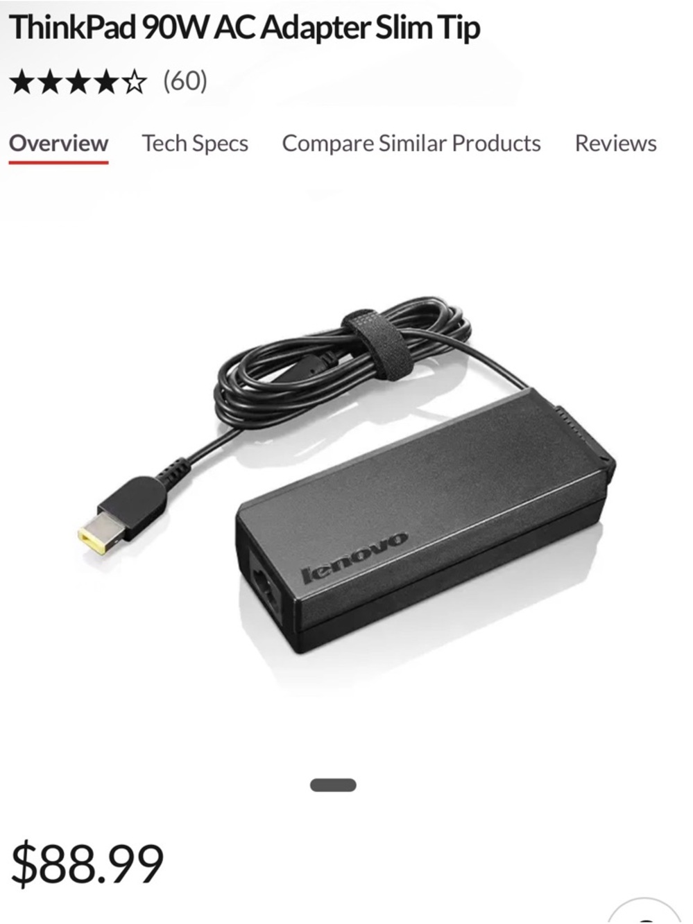 Lenovo ThinkPad 90W AC‎ Adapter Slim Tip Charger 0B46994 OEM NIB
